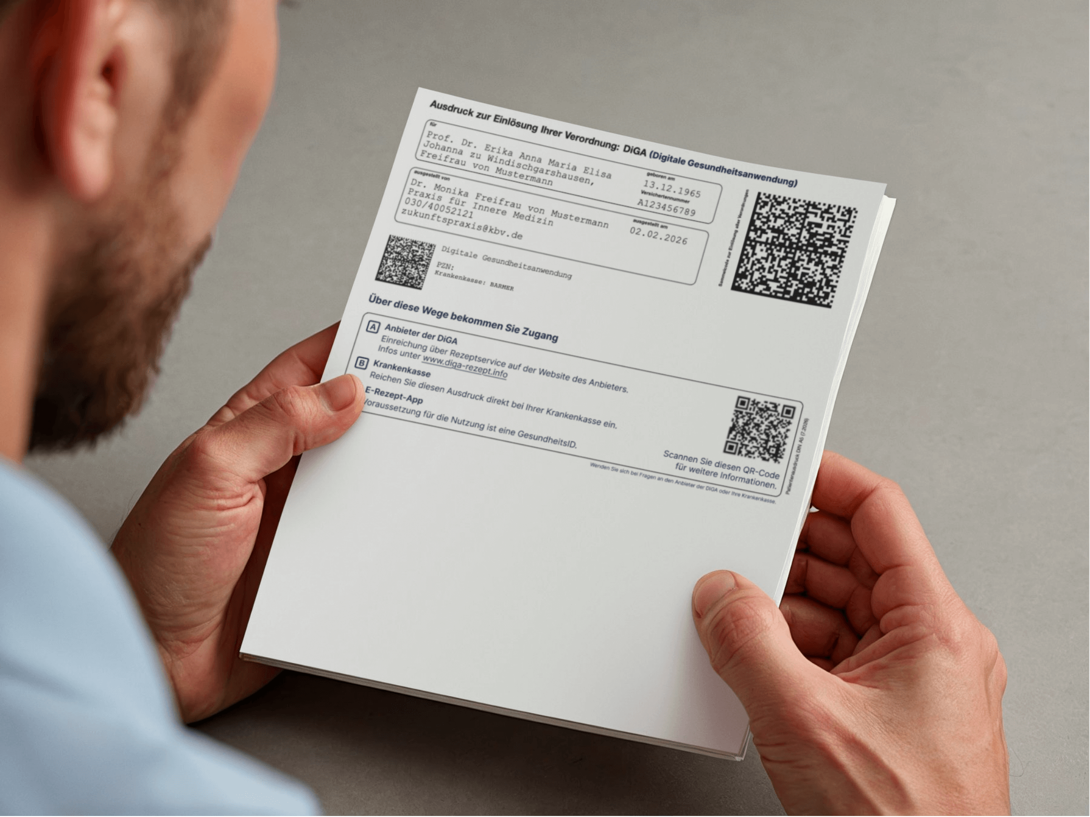 Digitaler Patientenausdruck E-Rezept Muster